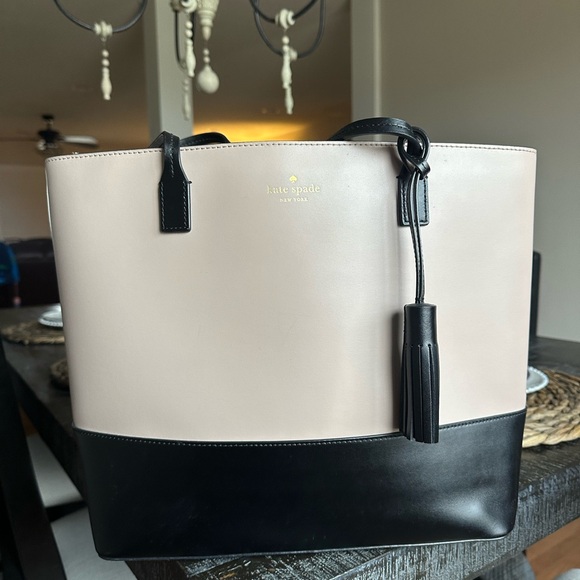 Kate Spade Black and Pale Pink Colorblock Tote - Picture 2 of 3